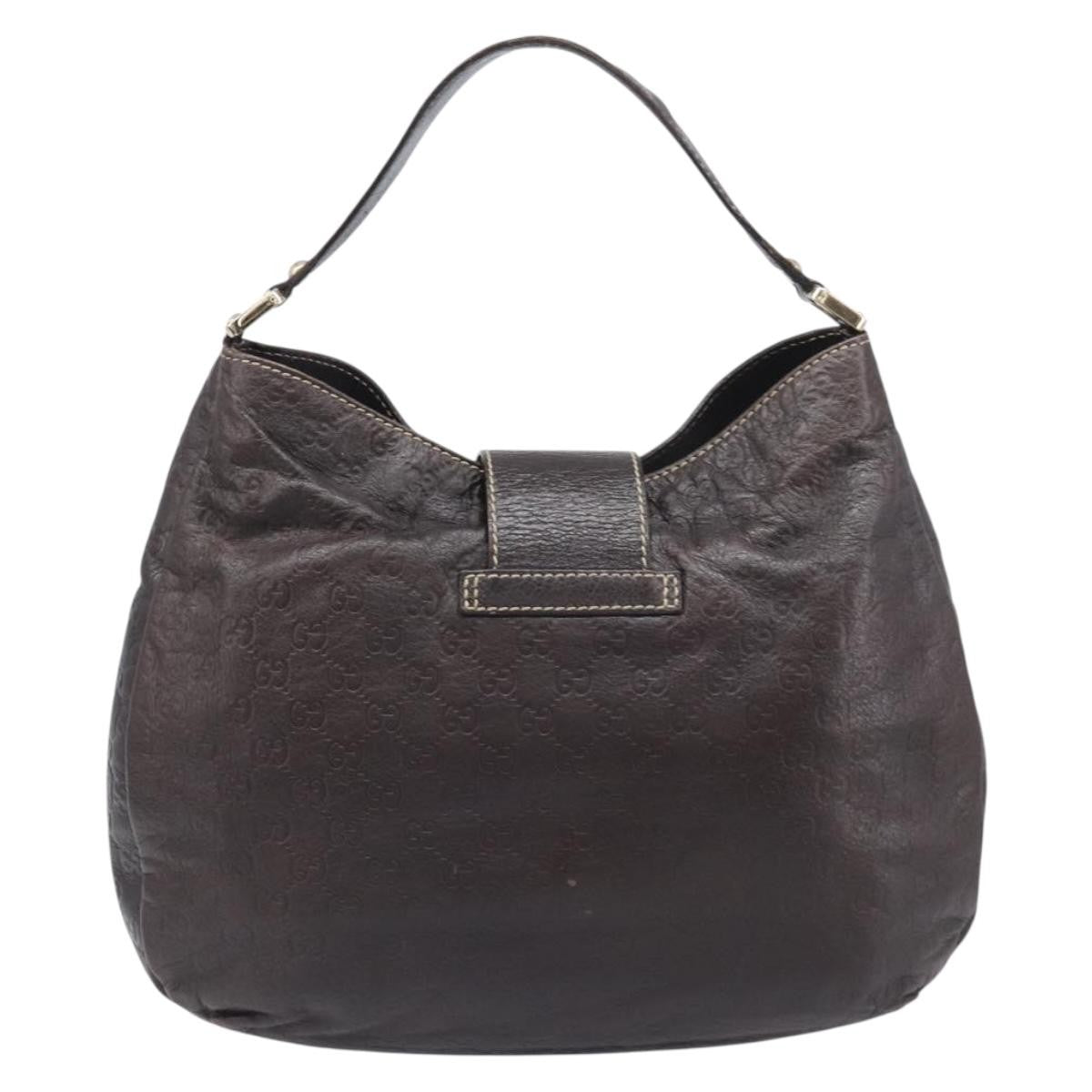 Gucci New Ladies Web Hobo Guccissima Leather Brown Leather Shoulder Bag Bag (Pre-Owned)
