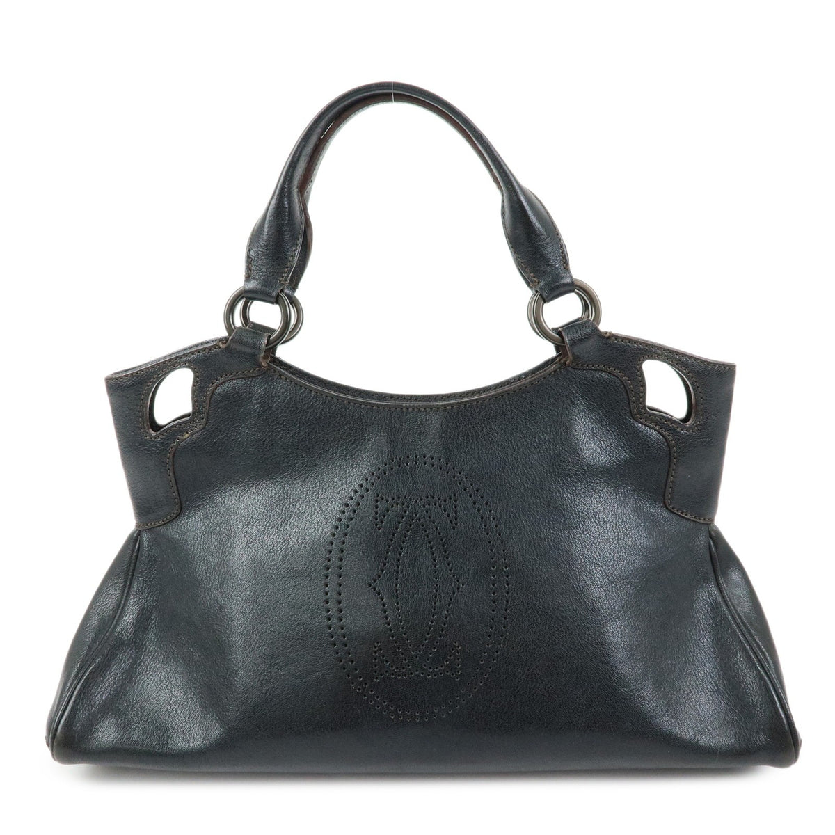 Cartier Marcello Leather Black Leather Handbag (Pre-Owned)