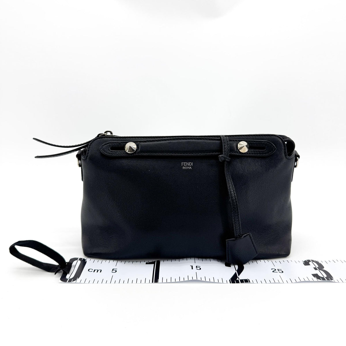 Fendi By The Way Satchel Leather Black Leather Handbag (Pre-Owned)
