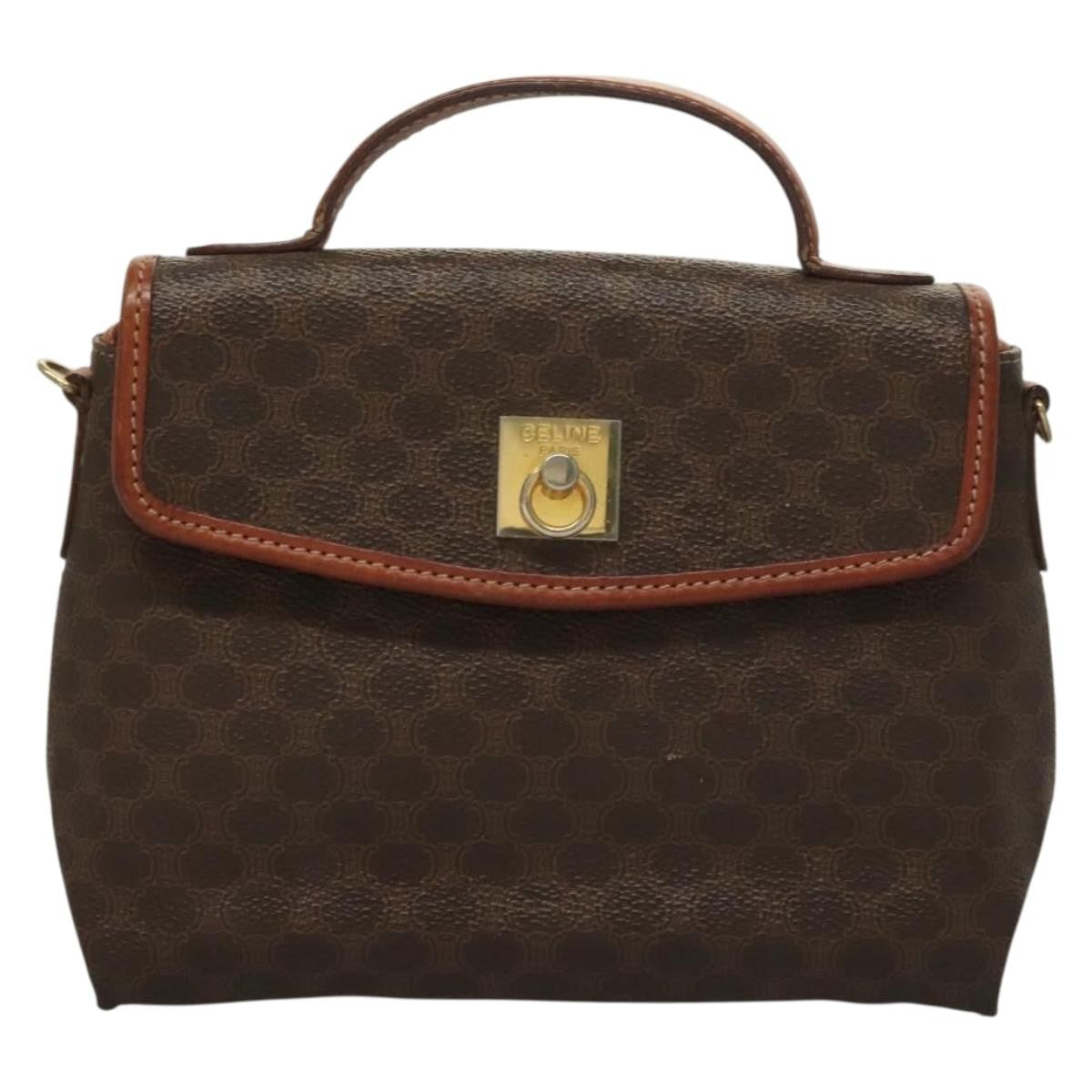 Celine Triomphe Vintage Macadam Canvas Brown Canvas Bag (Pre-Owned)