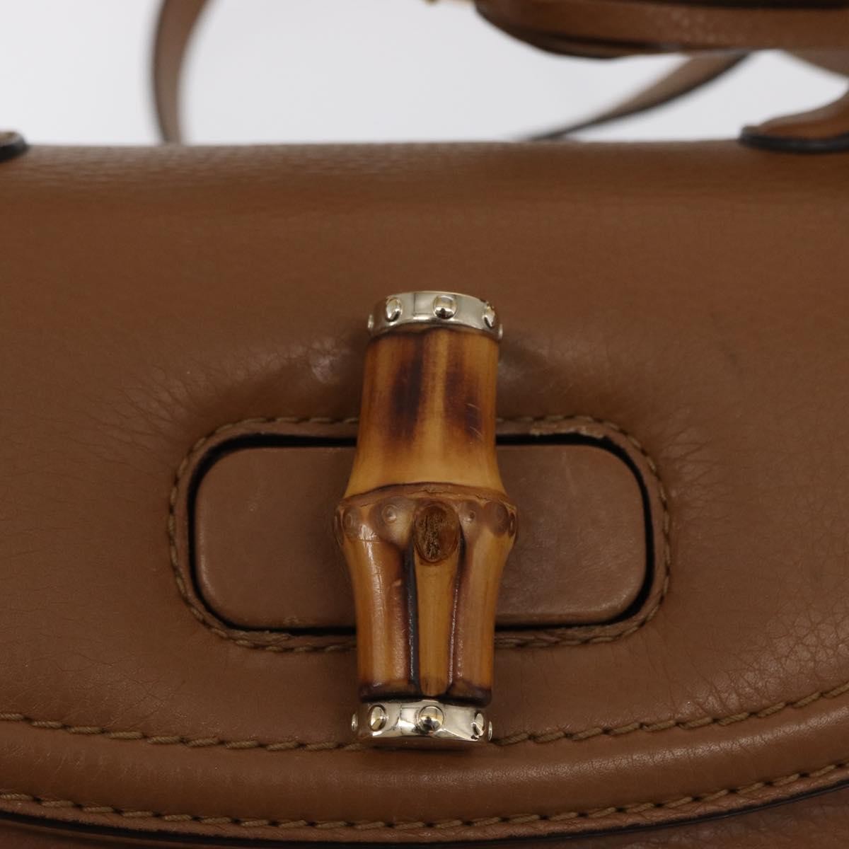 Gucci New Bamboo 1921 Top Handle Leather Brown Leather Handbag (Pre-Owned)