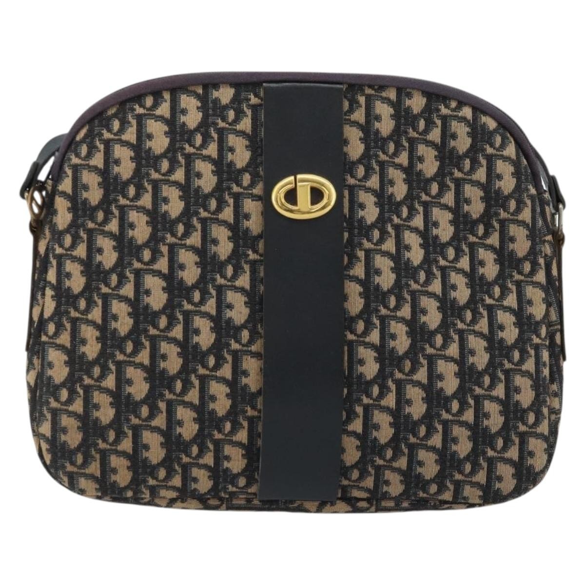 Christian Dior Trotter Shoulder Canvas Navy Canvas Shoulder Bag Bag (Pre-Owned)