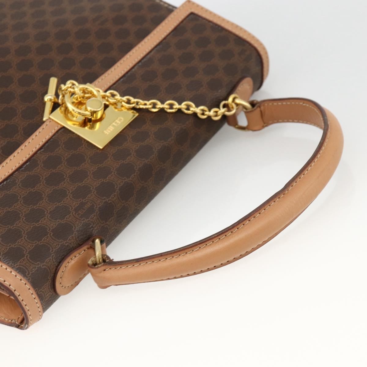 Celine Vintage Handbag Toile Céline Brown Canvas Handbag (Pre-Owned)