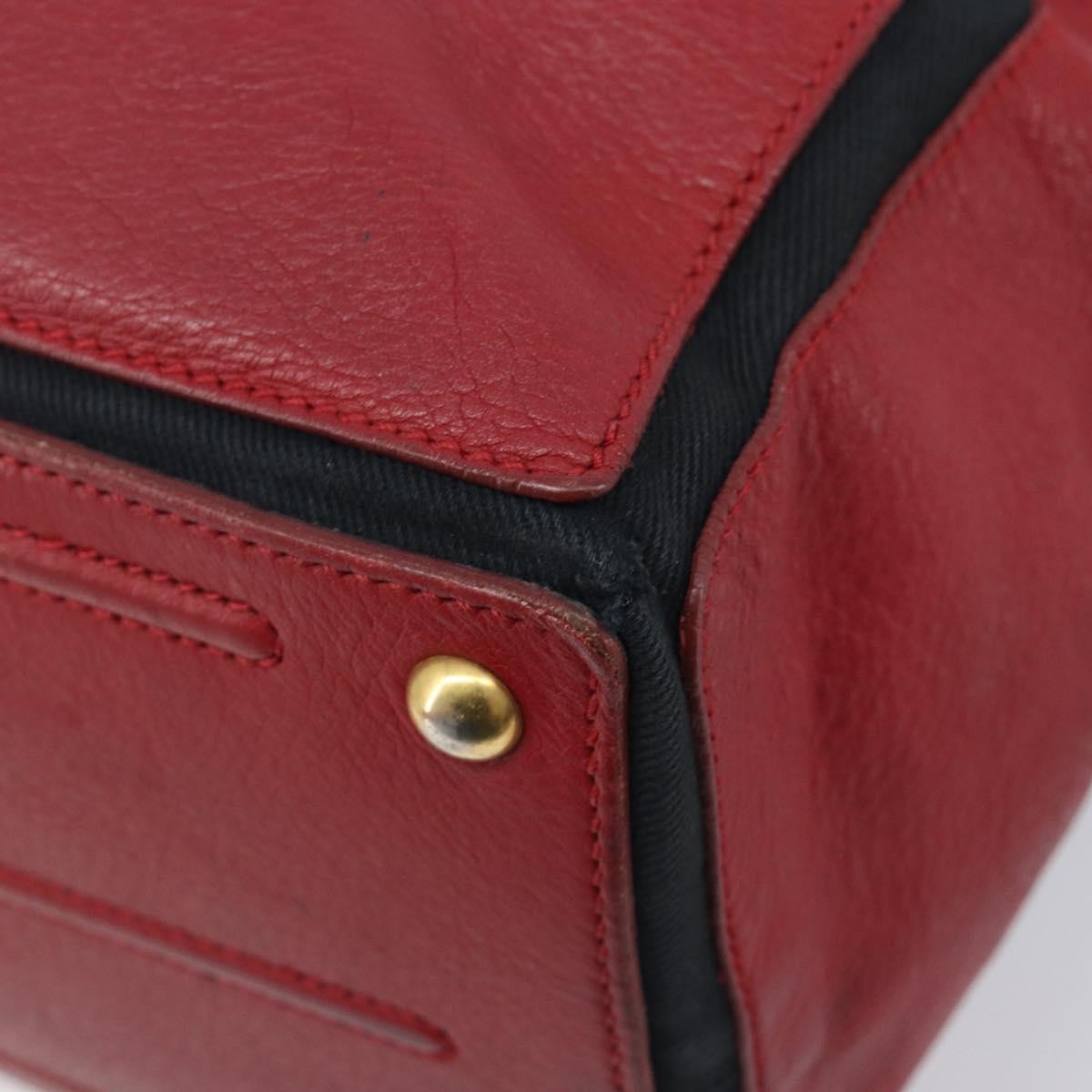 Saint Laurent Muse Two Leather Red Leather Handbag (Pre-Owned)
