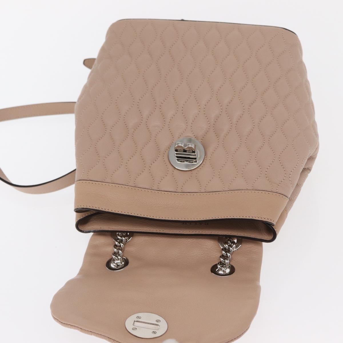 Bally Vintage Leather Pink Leather Backpack Bag (Pre-Owned)