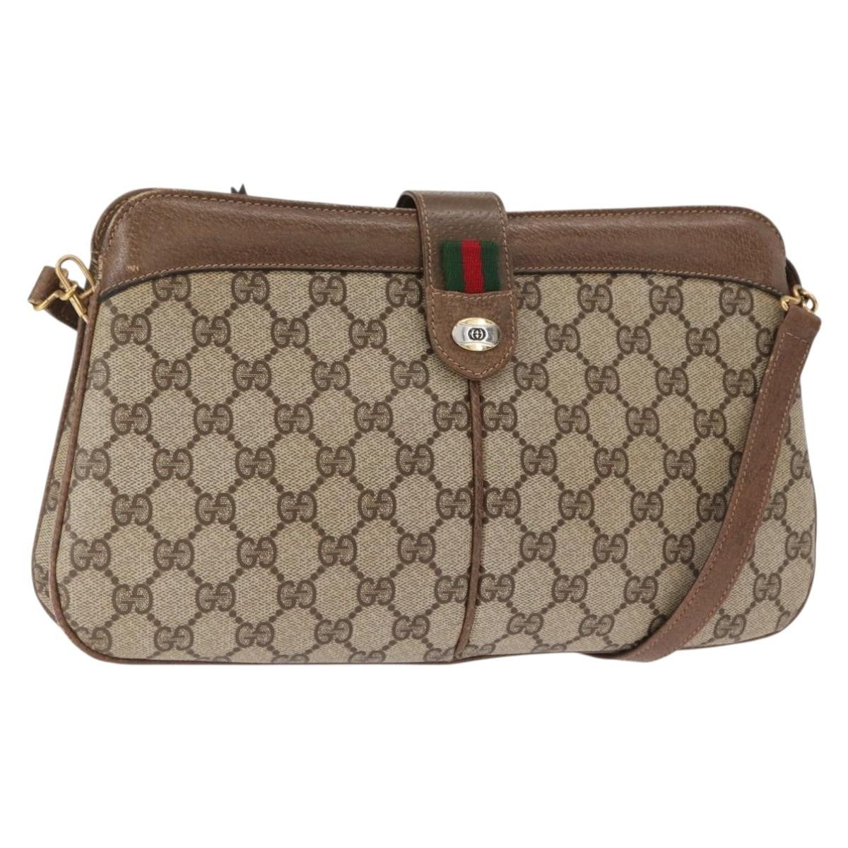 Gucci Vintage Gg Coated Canvas Beige Pvc Shoulder Bag Bag (Pre-Owned)