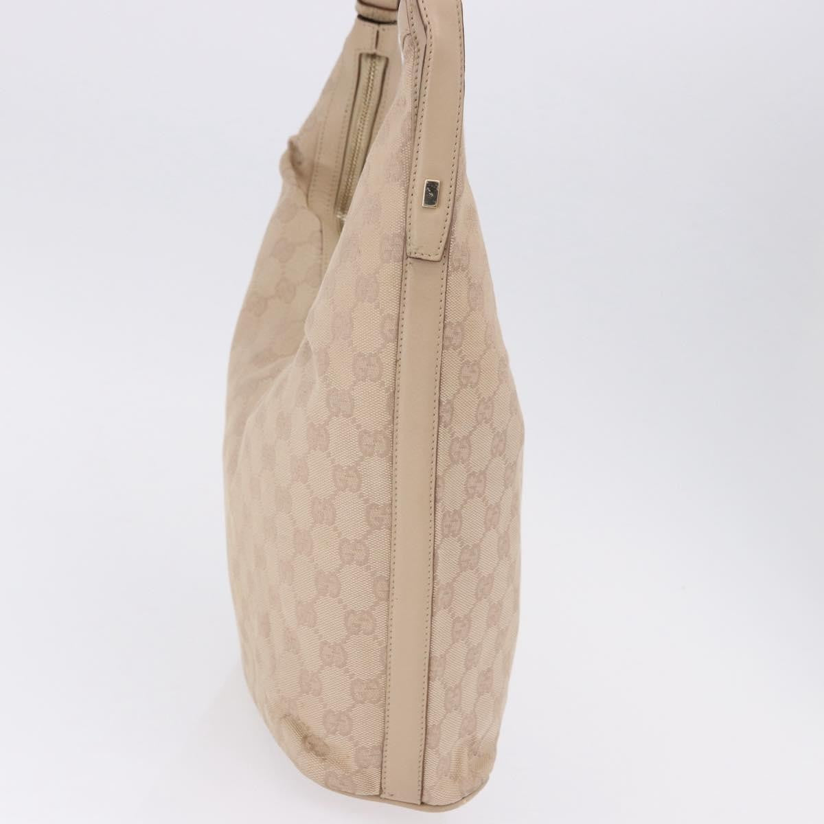 Gucci Zip Hobo Canvas Beige Canvas Handbag (Pre-Owned)