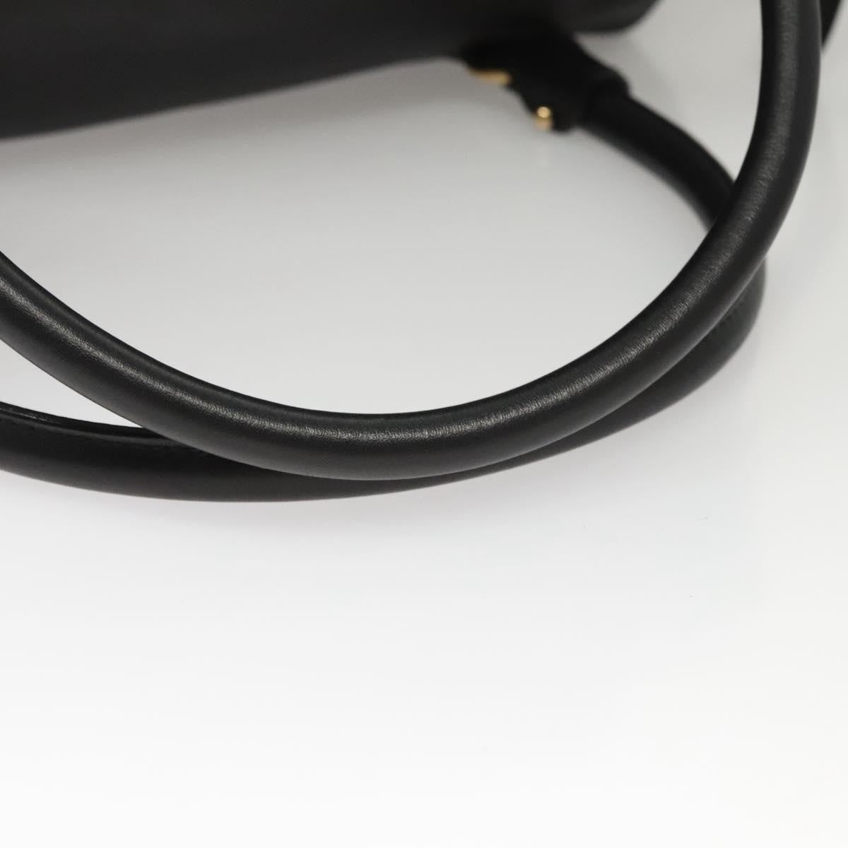 Salvatore Ferragamo Gancini Leather Black Leather Handbag (Pre-Owned)