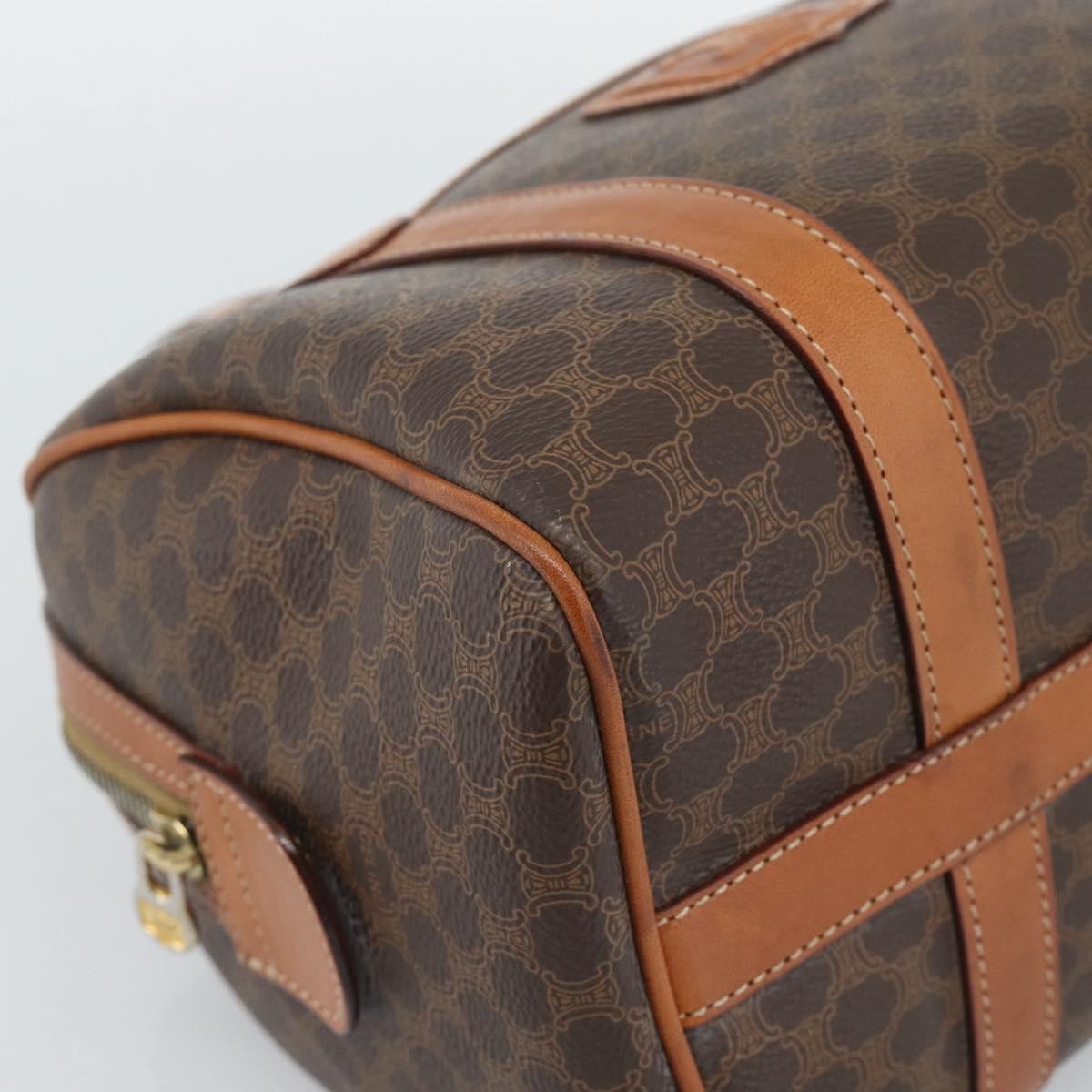 Celine Boston Macadam Canvas Brown Pvc Travel Bag Bag (Pre-Owned)