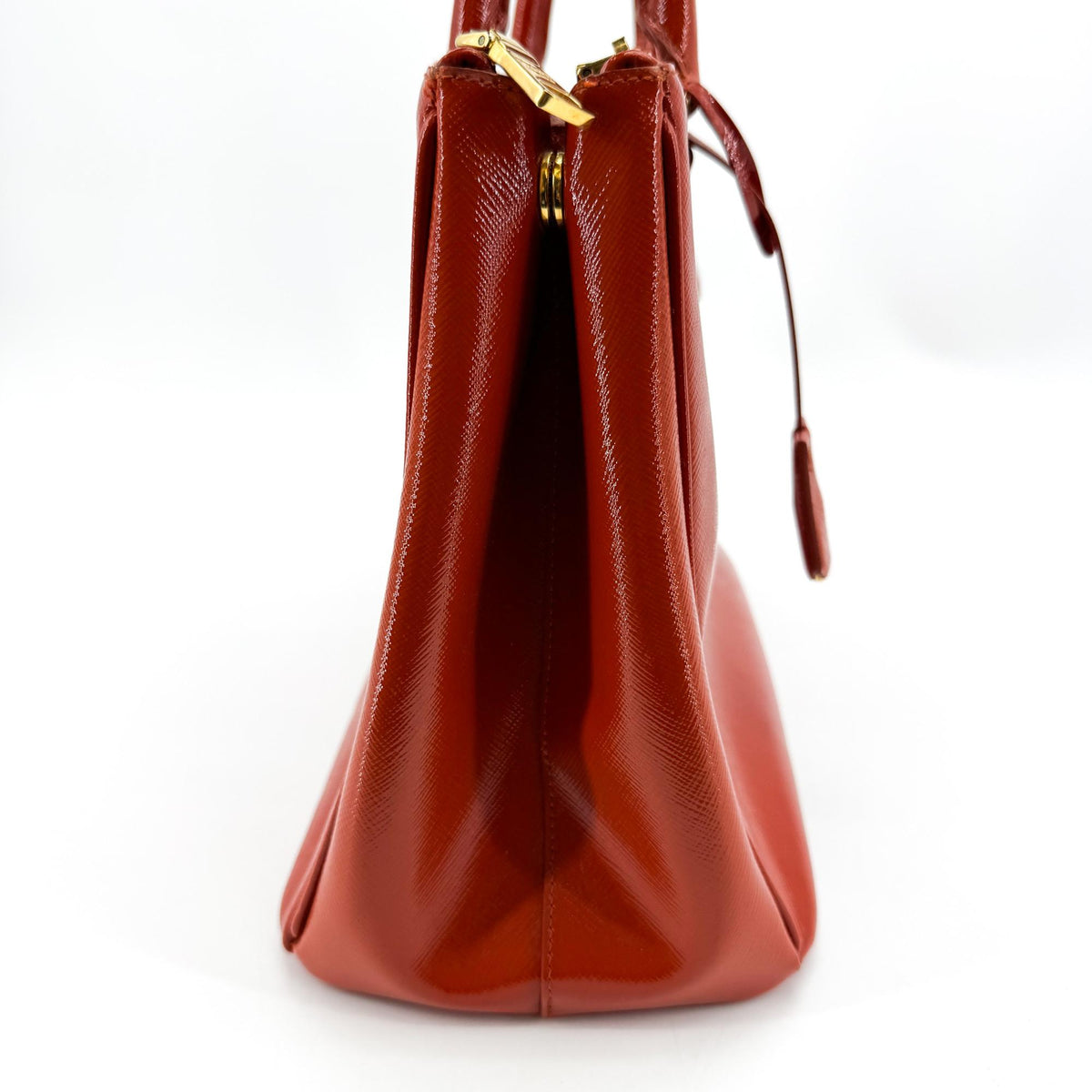 Prada Galleria Strap Leather Red Leather Handbag (Pre-Owned)