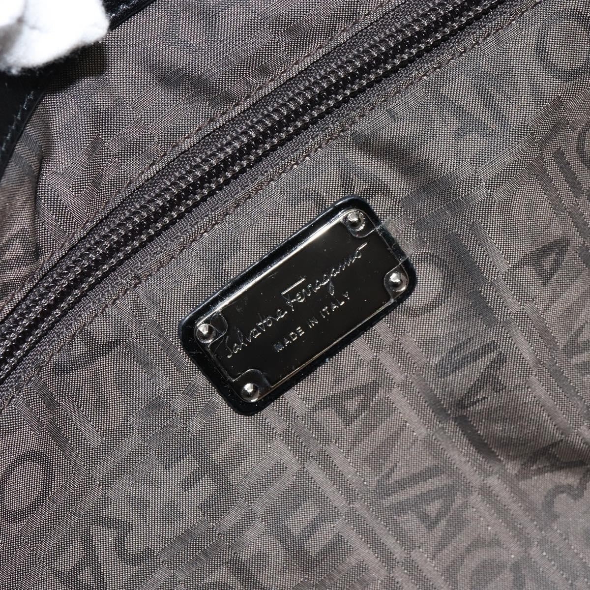 Salvatore Ferragamo Gancini Tote Patent Leather Black Patent_Leather Tote Bag Bag (Pre-Owned)