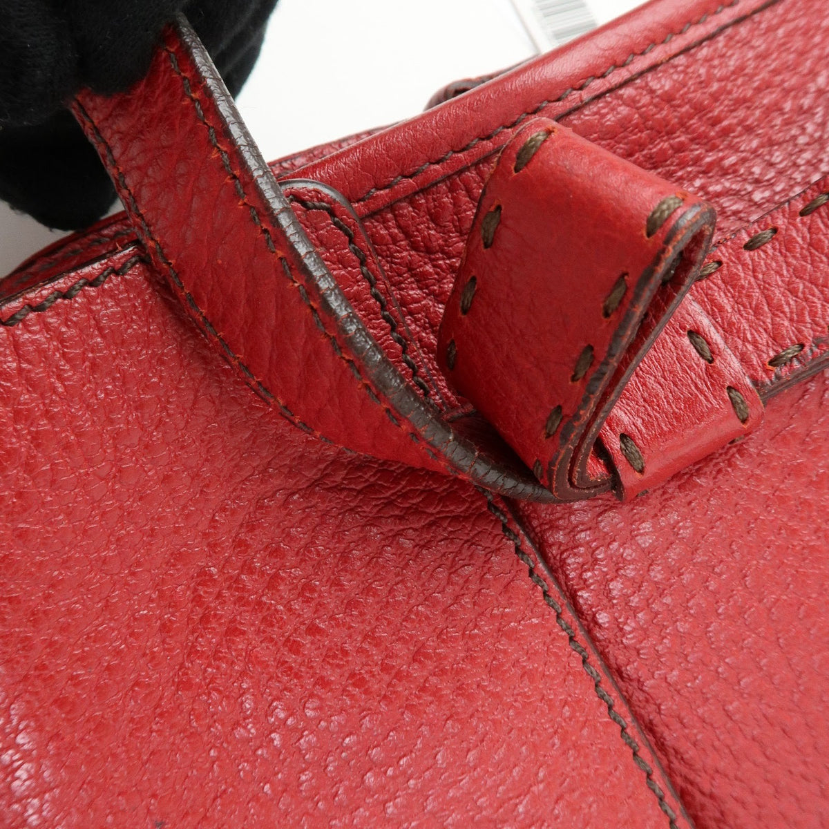 Prada Shoulder Leather Red Leather Shoulder Bag Bag (Pre-Owned)