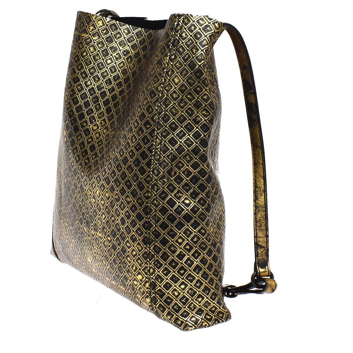 Bottega Veneta Messenger Butterfly Intrecciomirage Intarsio Leather Gold Leather Handbag (Pre-Owned)