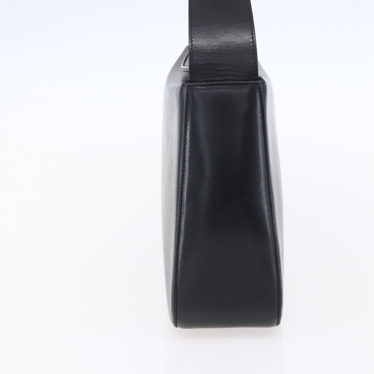 Salvatore Ferragamo Gancini Leather Black Leather Shoulder Bag Bag (Pre-Owned)