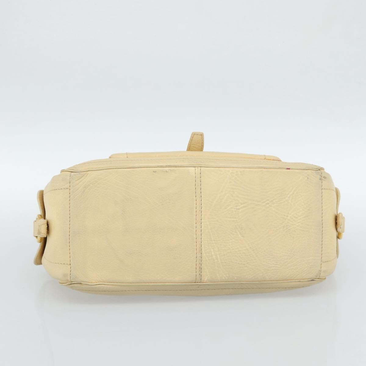 Celine Boogie Satchel Leather Beige Leather Handbag (Pre-Owned)