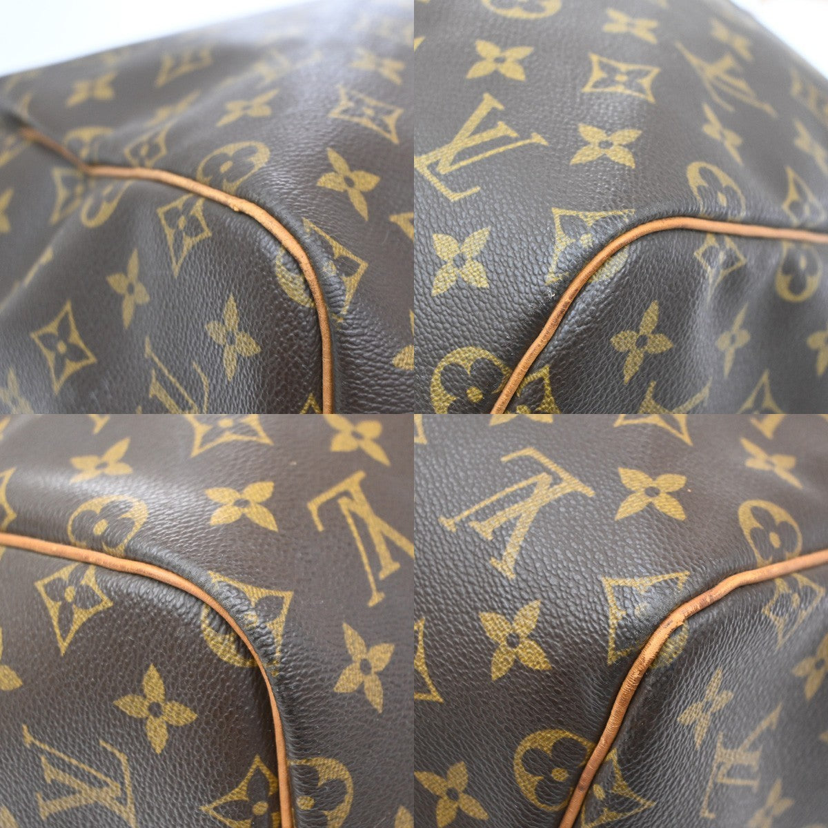 Louis Vuitton Keepall Bandoulière Monogram Brown Leather Travel Bag Bag (Pre-Owned)