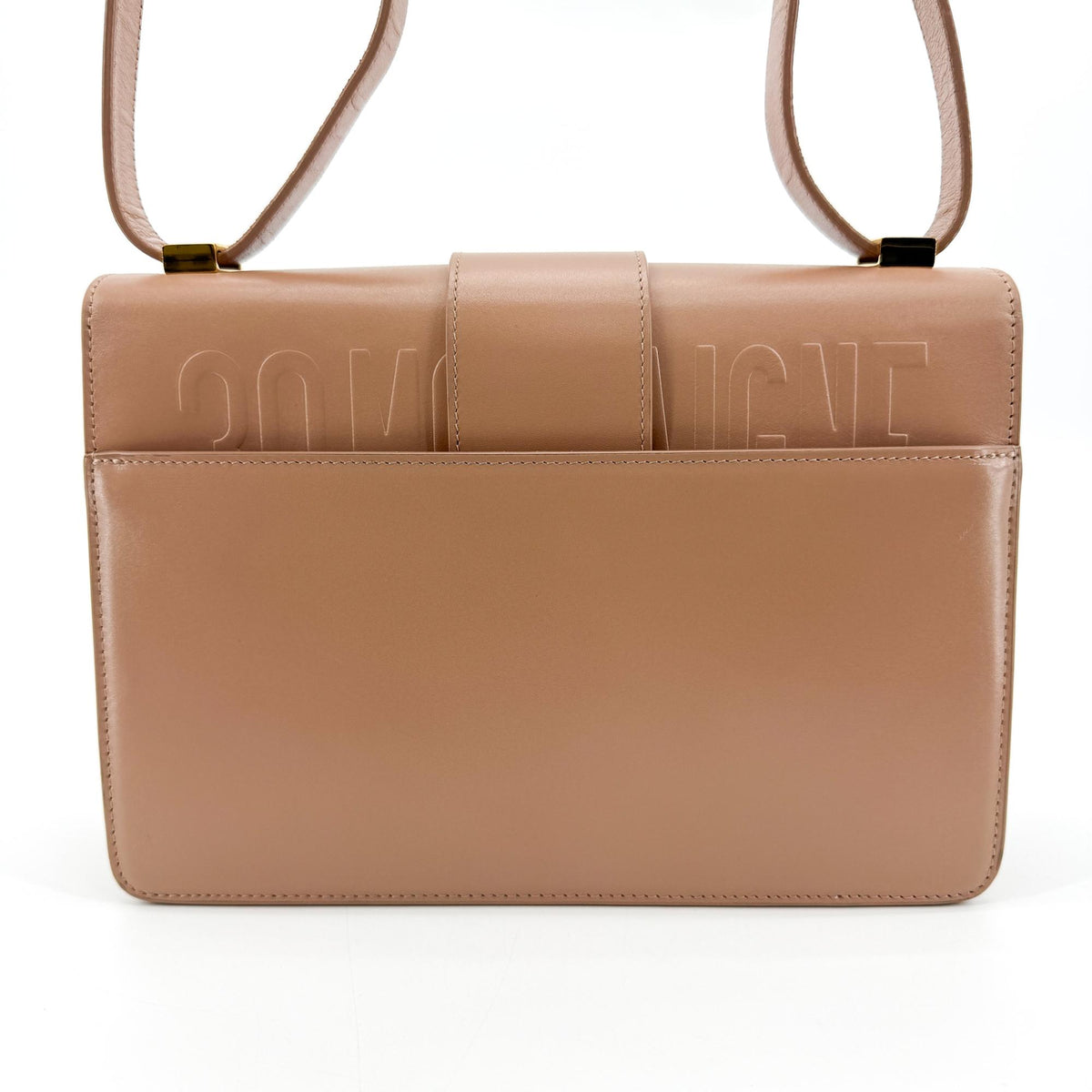 Christian Dior 30 Montaigne Flap Leather Beige Leather Handbag (Pre-Owned)