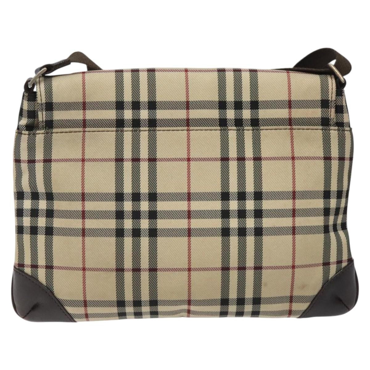 Burberry Nova Check Canvas And Leather Beige Canvas Shoulder Bag Bag (Pre-Owned)
