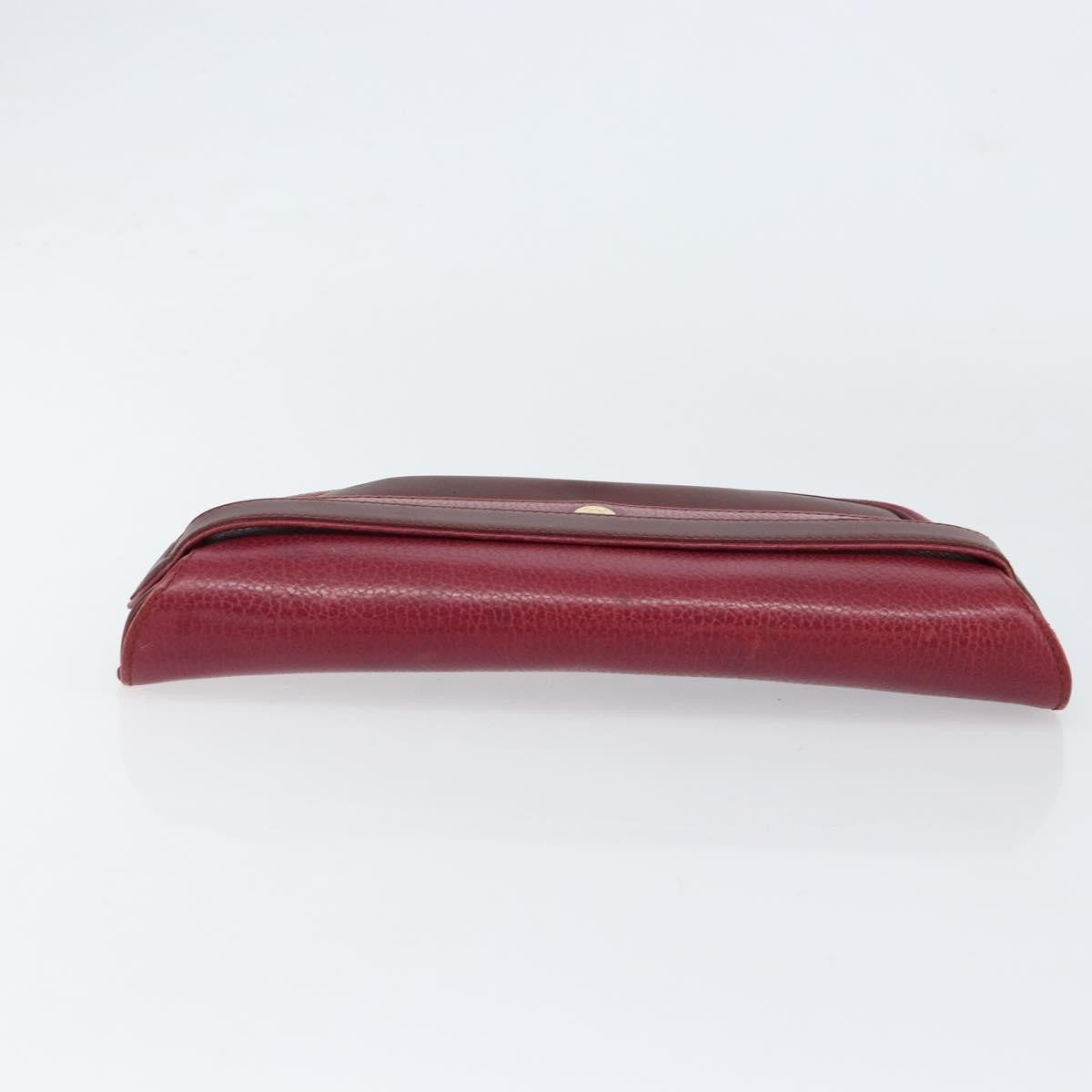 Cartier Must De Cartier Clutch Leather Burgundy Leather Clutche & Pouche Bag (Pre-Owned)