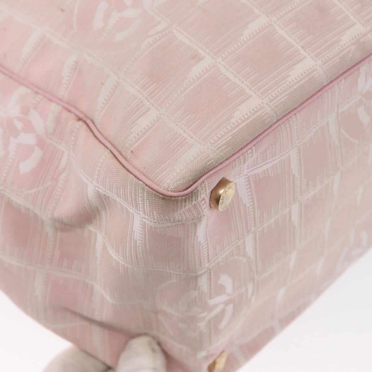 Chanel Travel Line Tote Nylon Pink Nylon Tote Bag Bag (Pre-Owned)