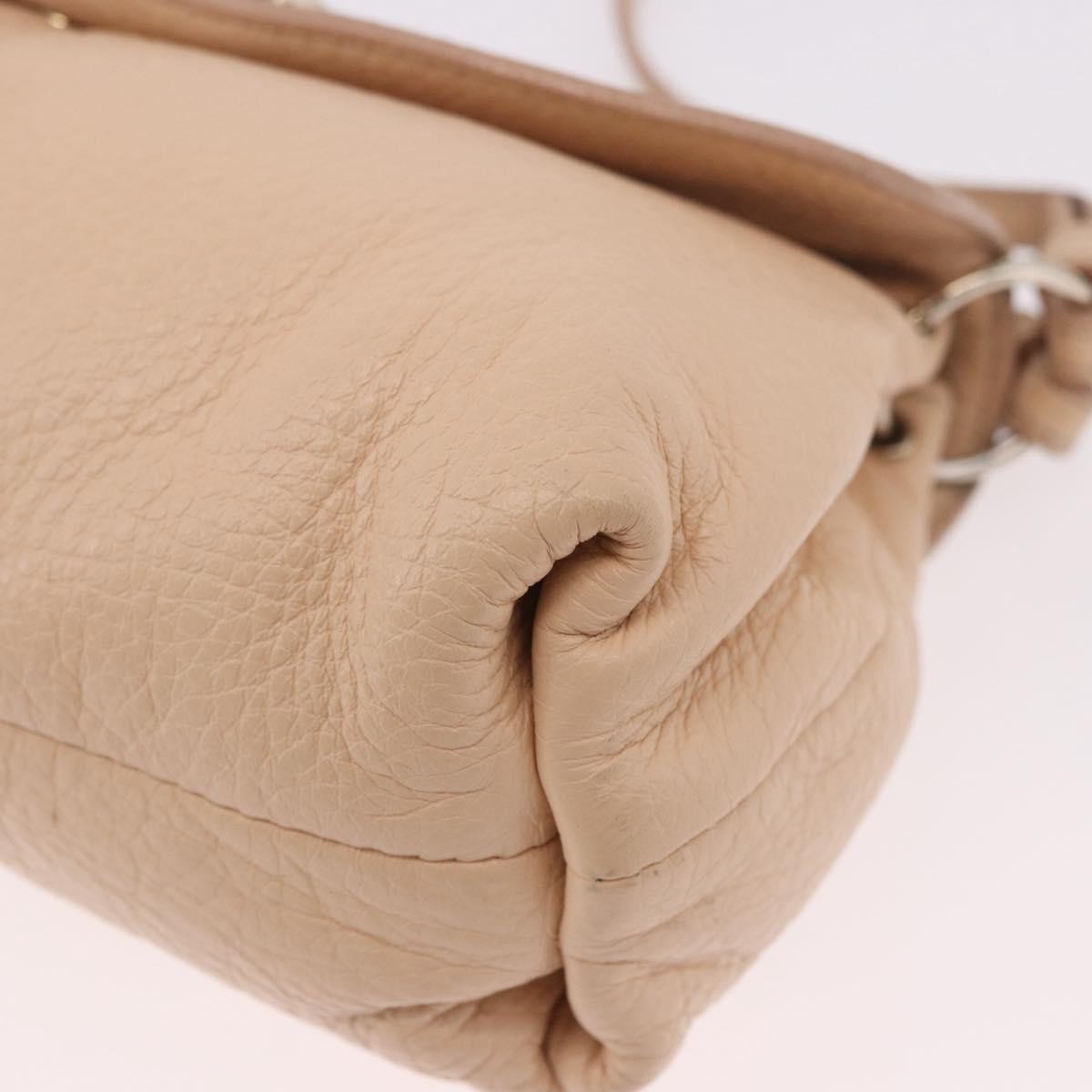 Chloe Lily Leather Beige Leather Shoulder Bag Bag (Pre-Owned)