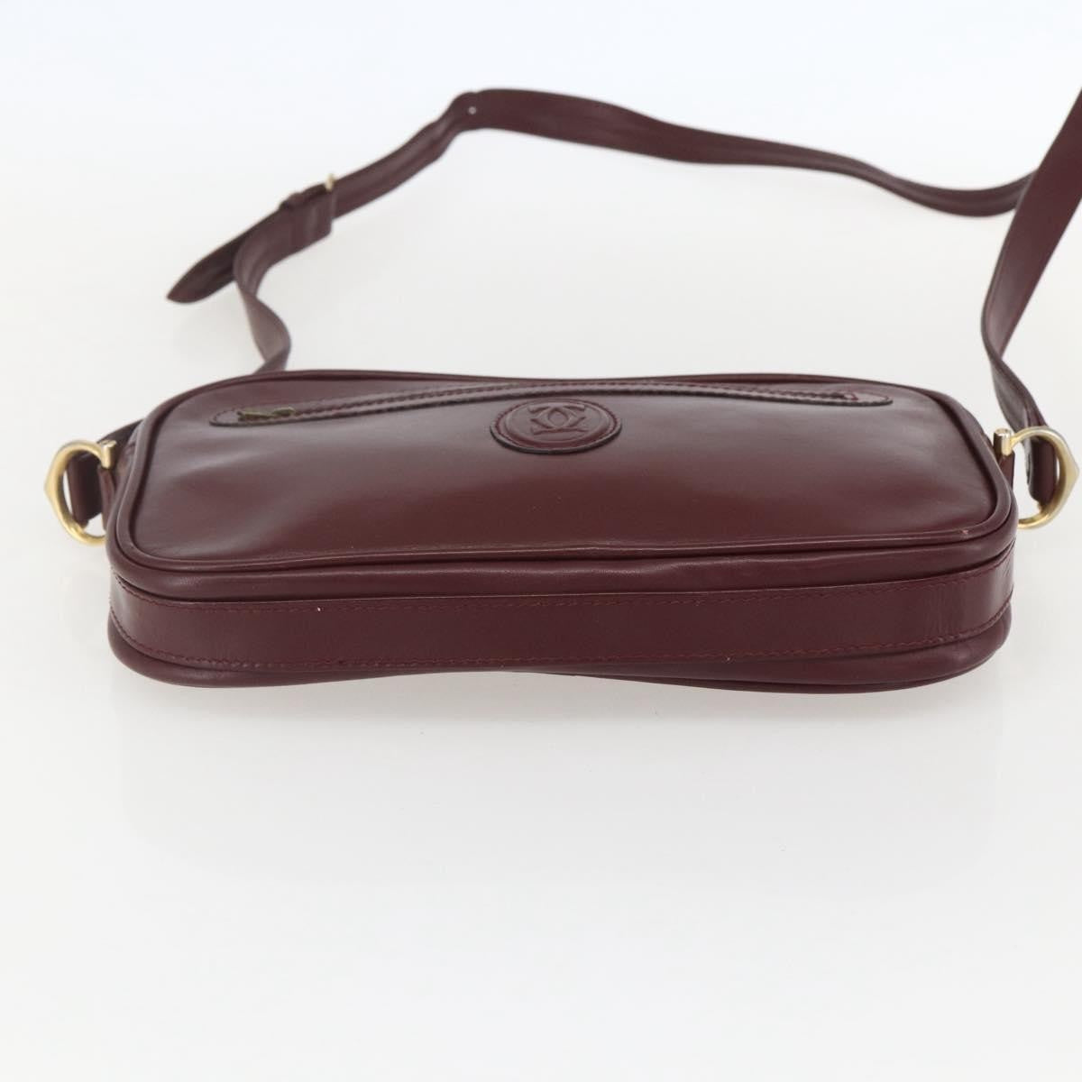 Cartier Must De Cartier Leather Burgundy Leather Shoulder Bag Bag (Pre-Owned)