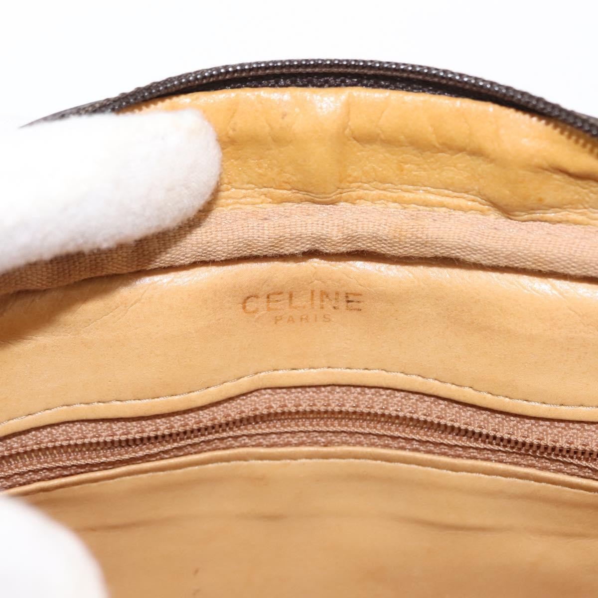 Celine Macadam Shoulder Pvc Leather Brown Canvas Bag (Pre-Owned)