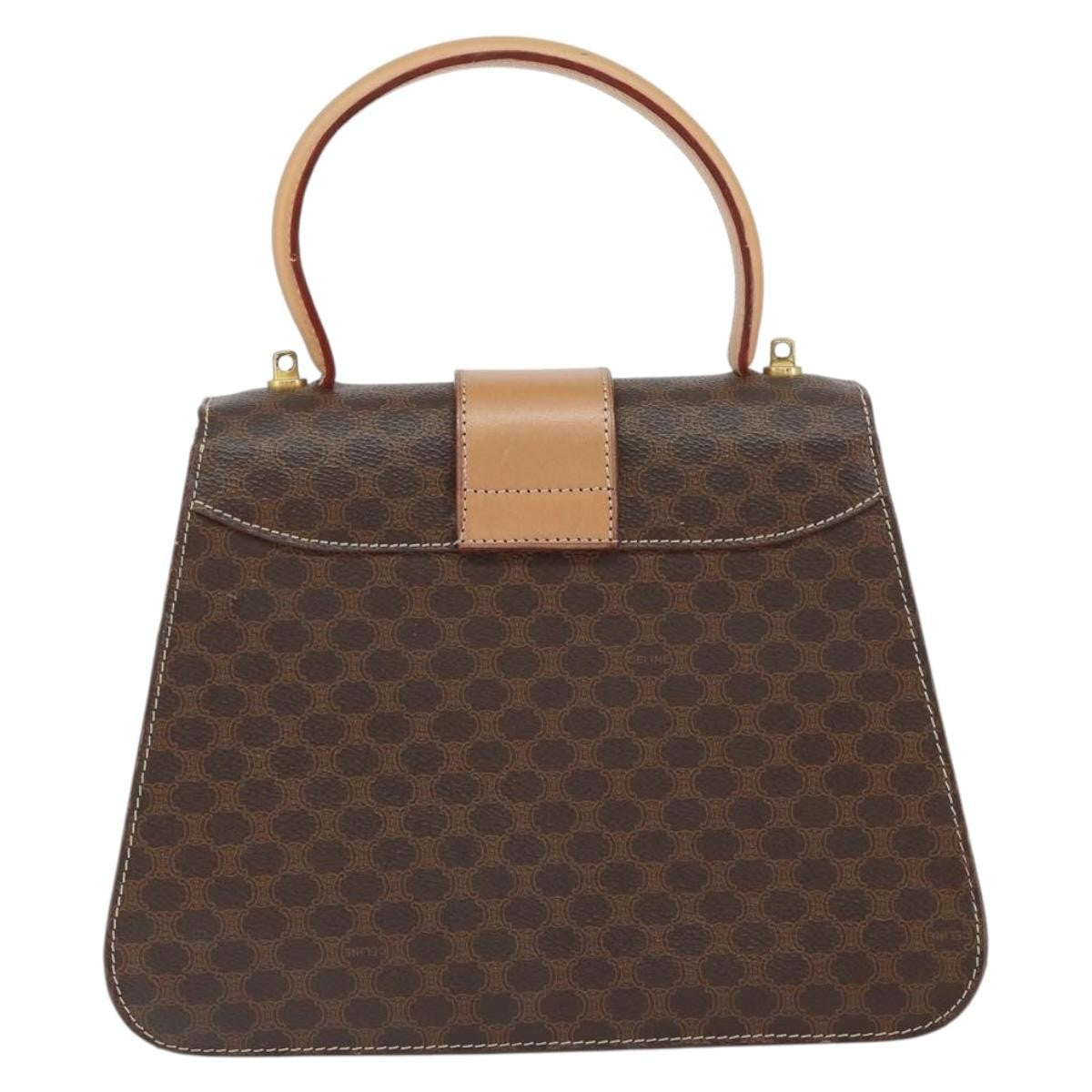 Celine Vintage Macadam Canvas Brown Pvc Handbag (Pre-Owned)