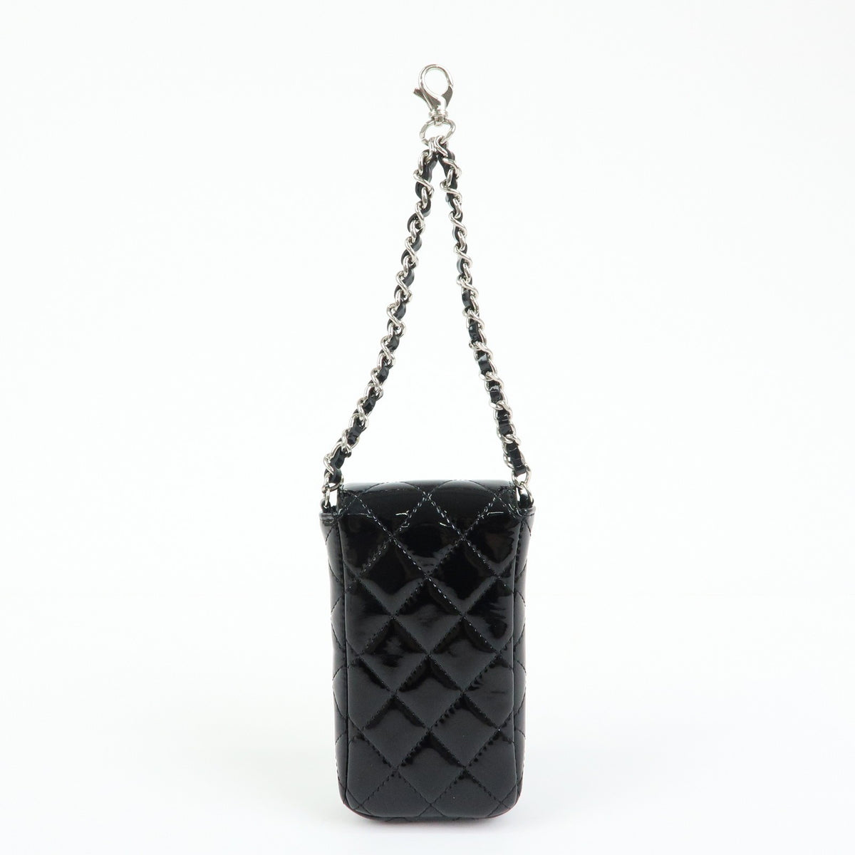 Chanel Cc Chain Phone Holder Quilted Patent Black Patent_Leather Crossbody Bag Bag (Pre-Owned)