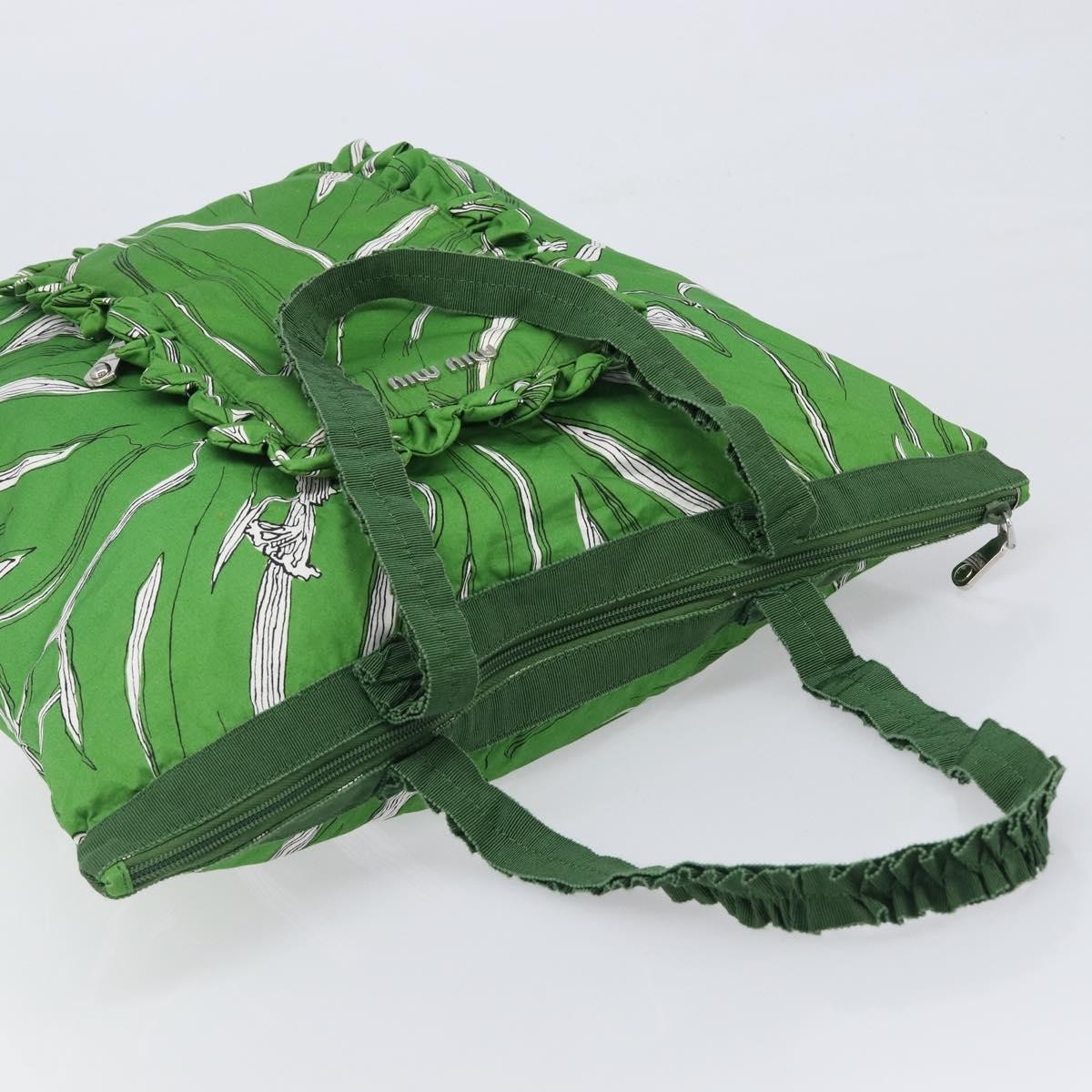 Miu Miu Vintage Nylon Green Nylon Handbag (Pre-Owned)