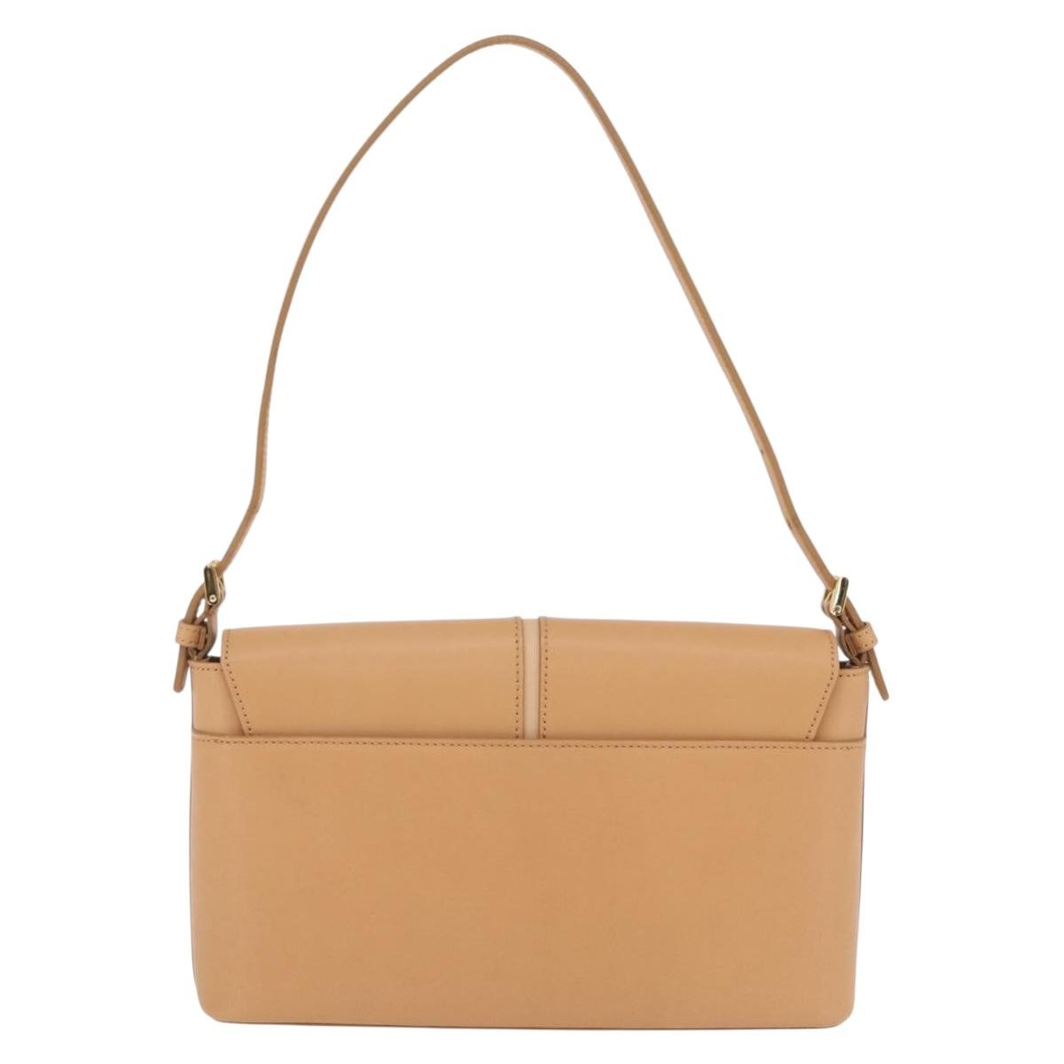 Burberry Shoulder Bag Leather Beige Leather Shoulder Bag Bag (Pre-Owned)