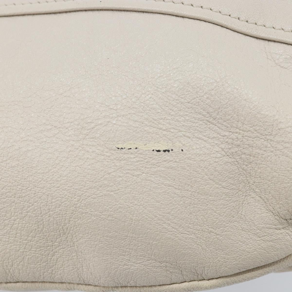 Salvatore Ferragamo Vintage Gancini Hobo Leather White Leather Shoulder Bag Bag (Pre-Owned)