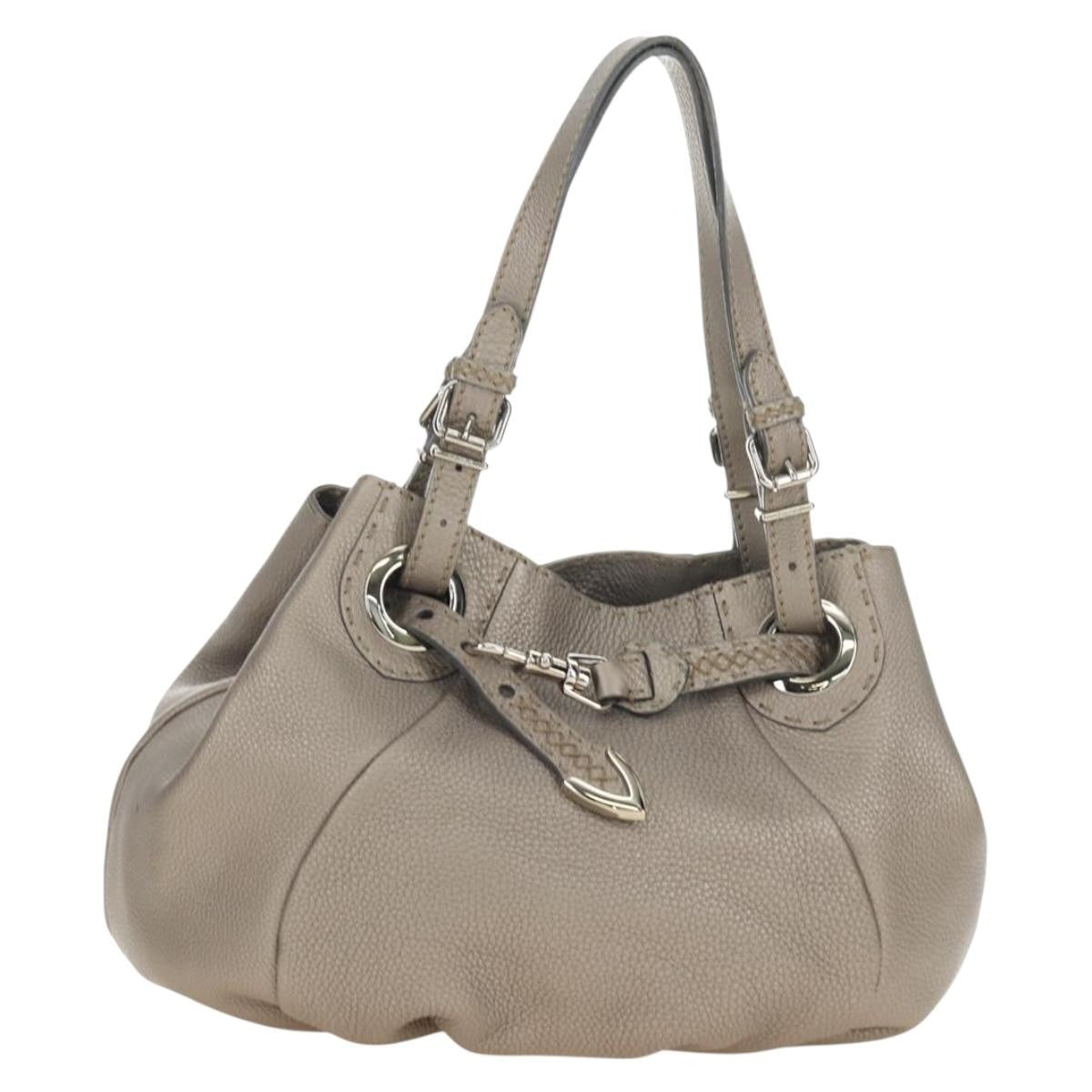 Fendi Selleria Pomodorino Leather Gray Leather Tote Bag Bag (Pre-Owned)