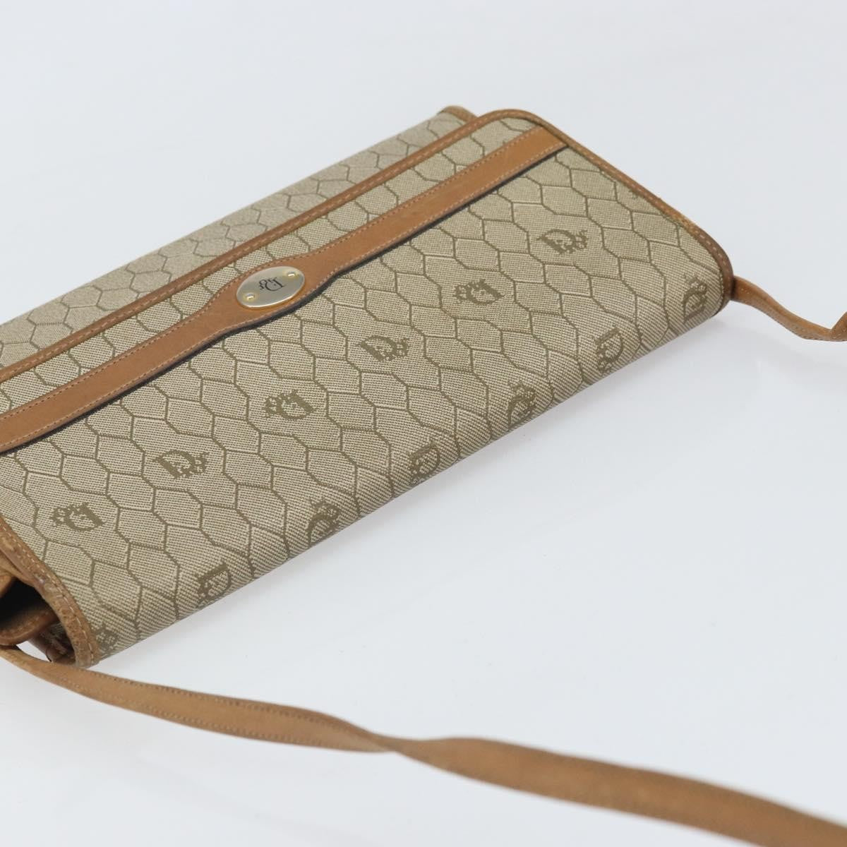 Christian Dior Vintage Honeycomb Canvas And Leather Beige Canvas Shoulder Bag Bag (Pre-Owned)