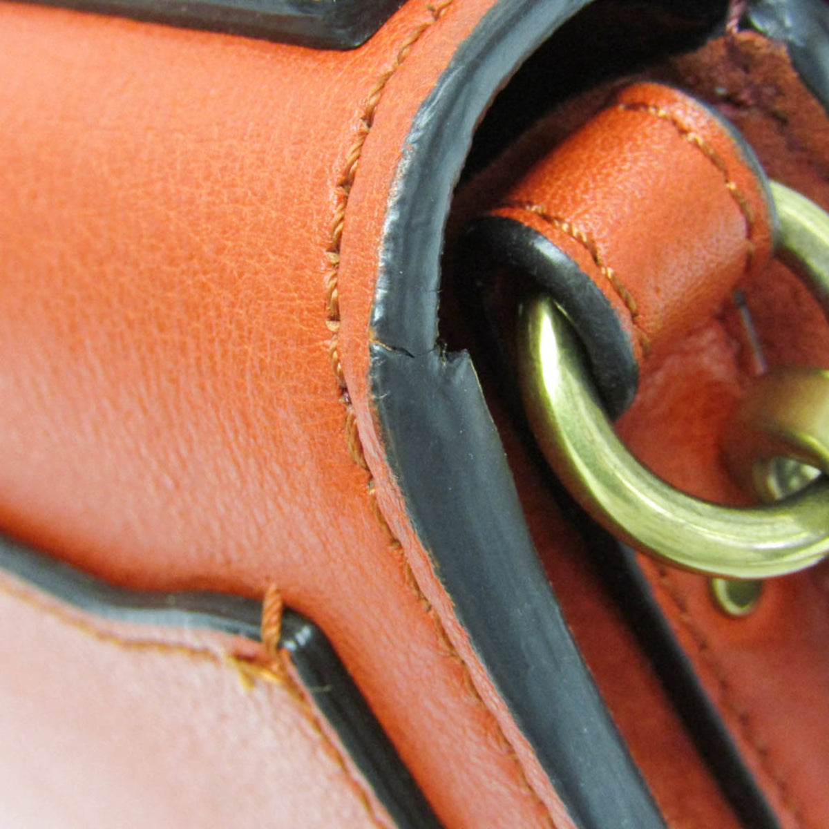 Chloe Nile Leather Orange Leather Shoulder Bag Bag (Pre-Owned)