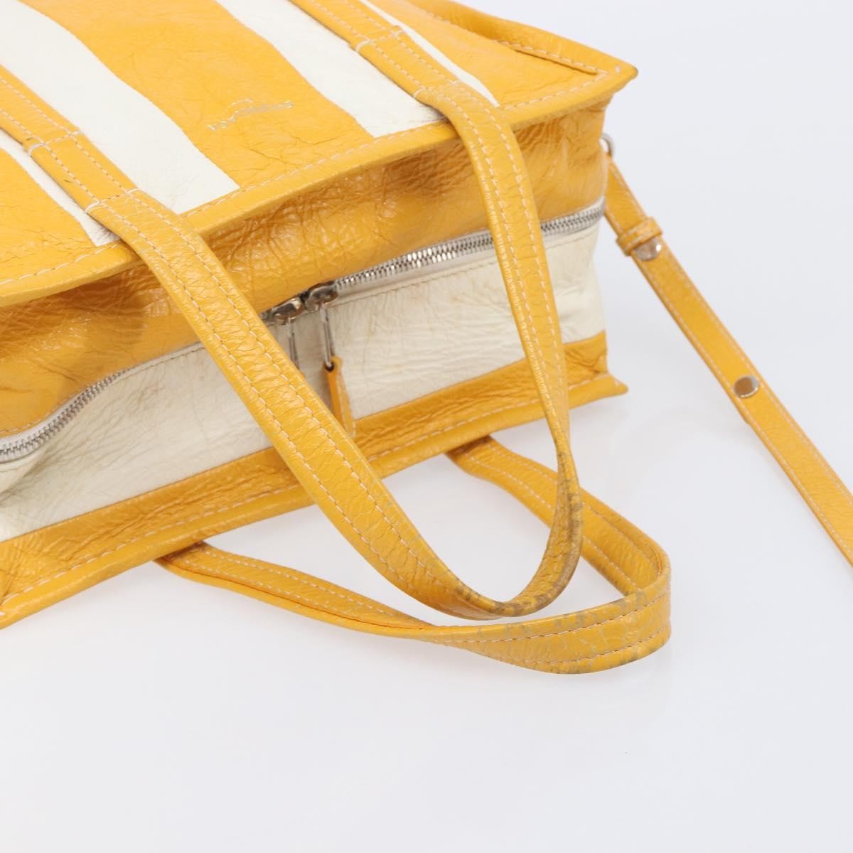 Balenciaga Bazar Leather Yellow Leather Tote Bag Bag (Pre-Owned)