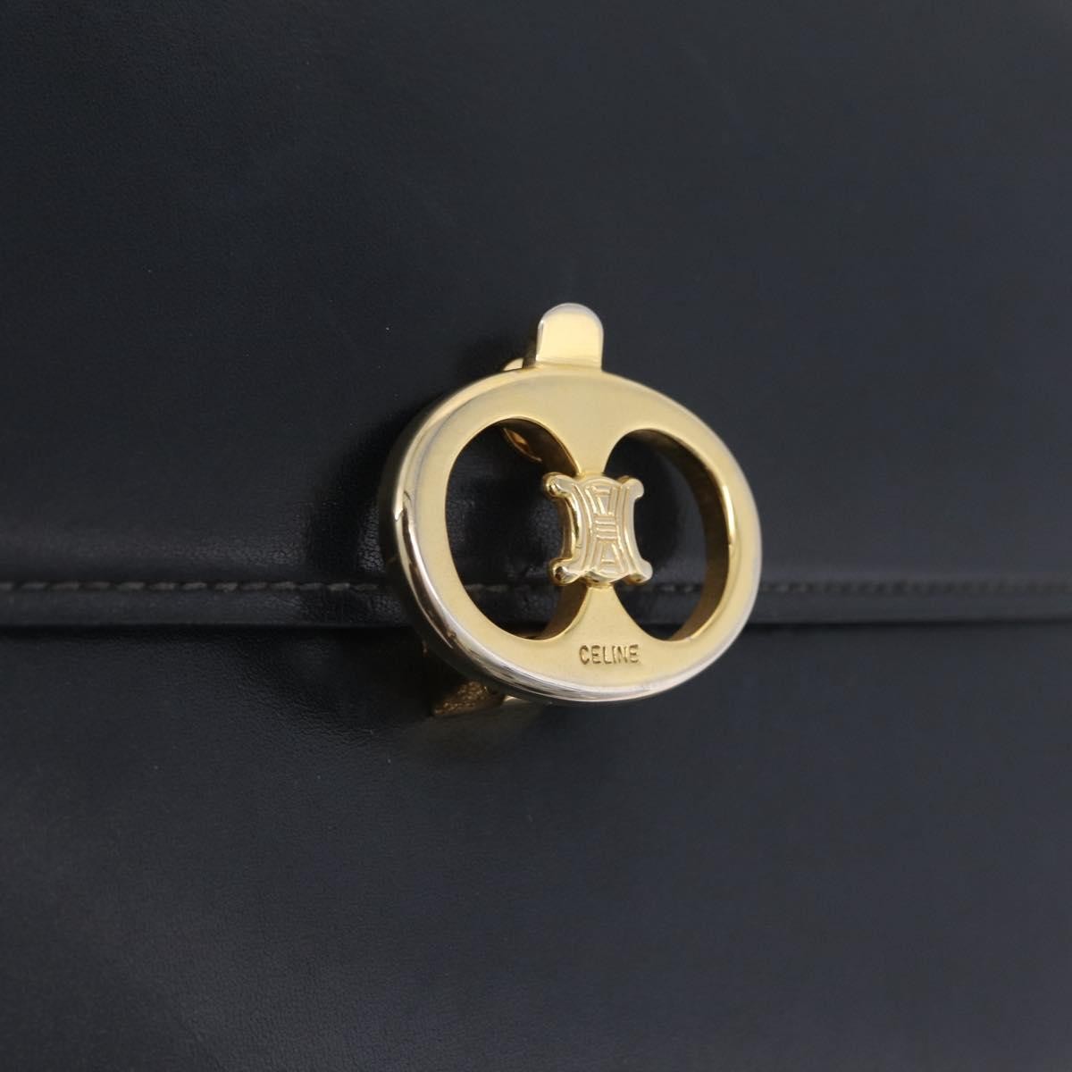 Celine Shoulder Leather Navy Leather Shoulder Bag Bag (Pre-Owned)
