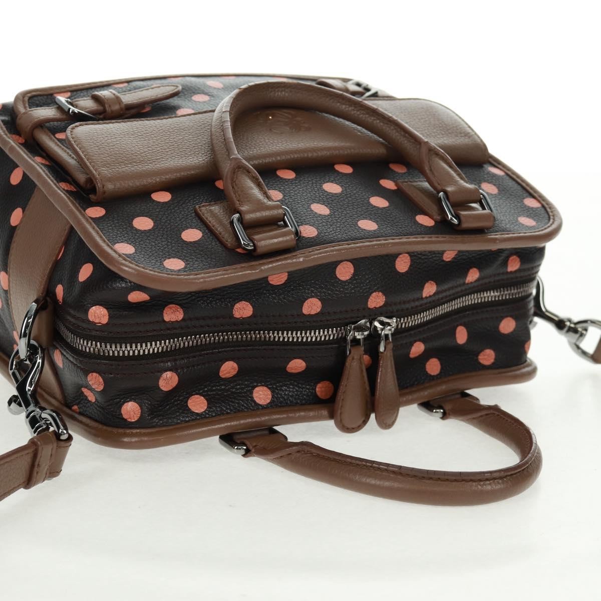Loewe Cruz Printed Leather Brown Leather Handbag (Pre-Owned)