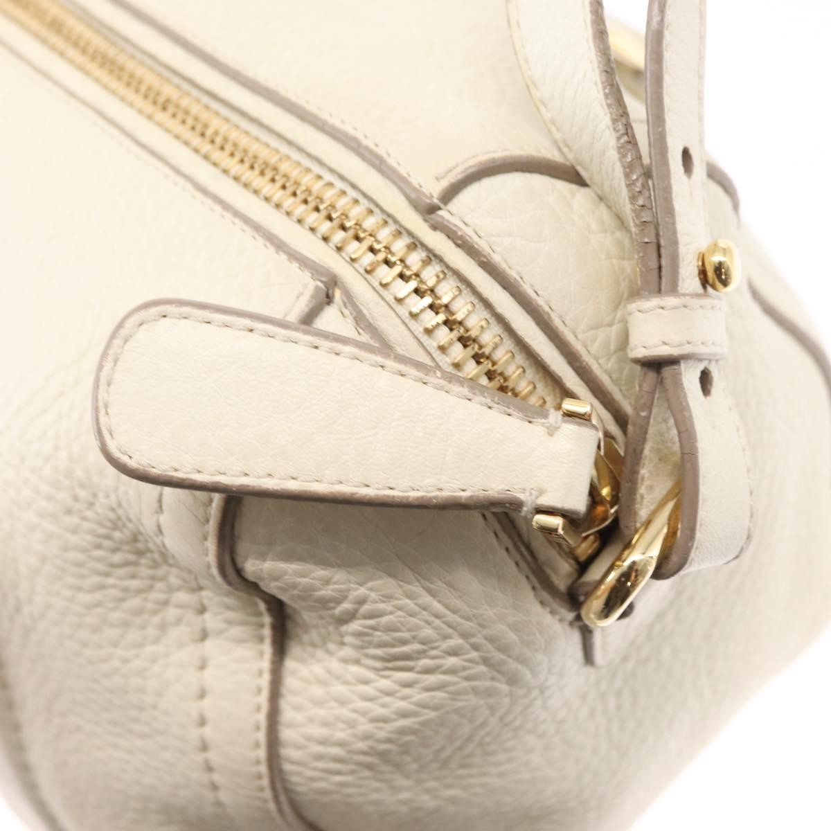 Salvatore Ferragamo Vala Leather White Leather Handbag (Pre-Owned)