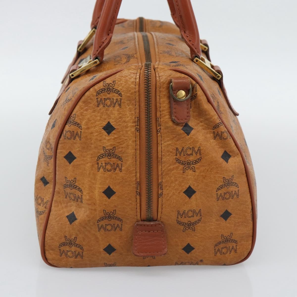 MCM Visetos Logogramme Leather Brown Leather Handbag (Pre-Owned)