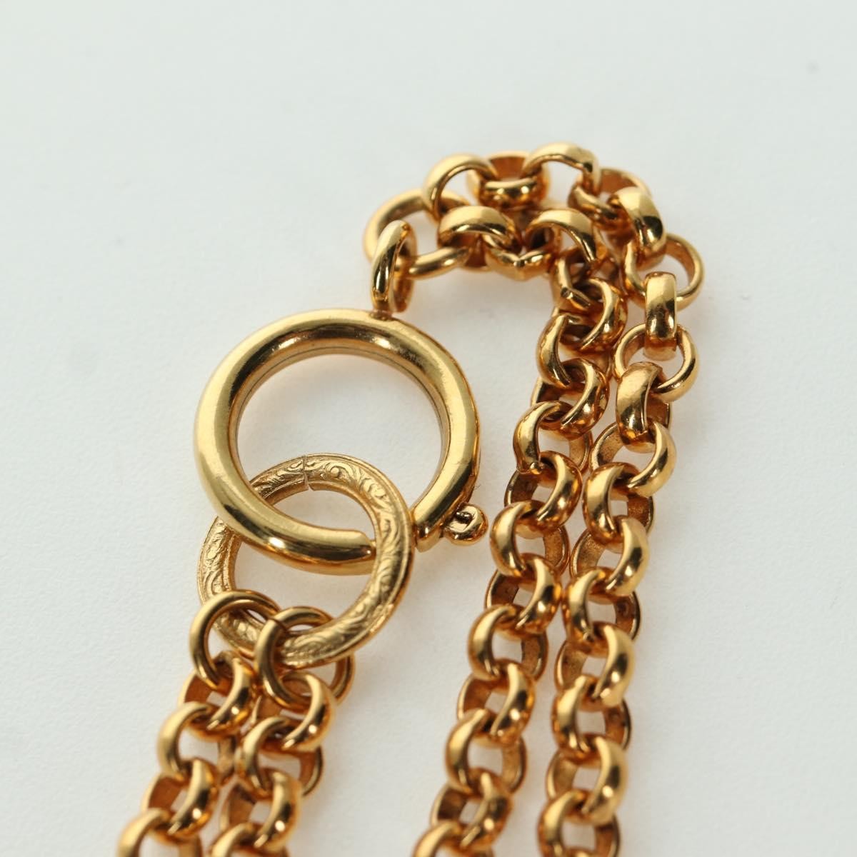 Chanel Vintage Cc Heart Pendant Long Metal Gold Metal Necklace Jewelry (Pre-Owned)