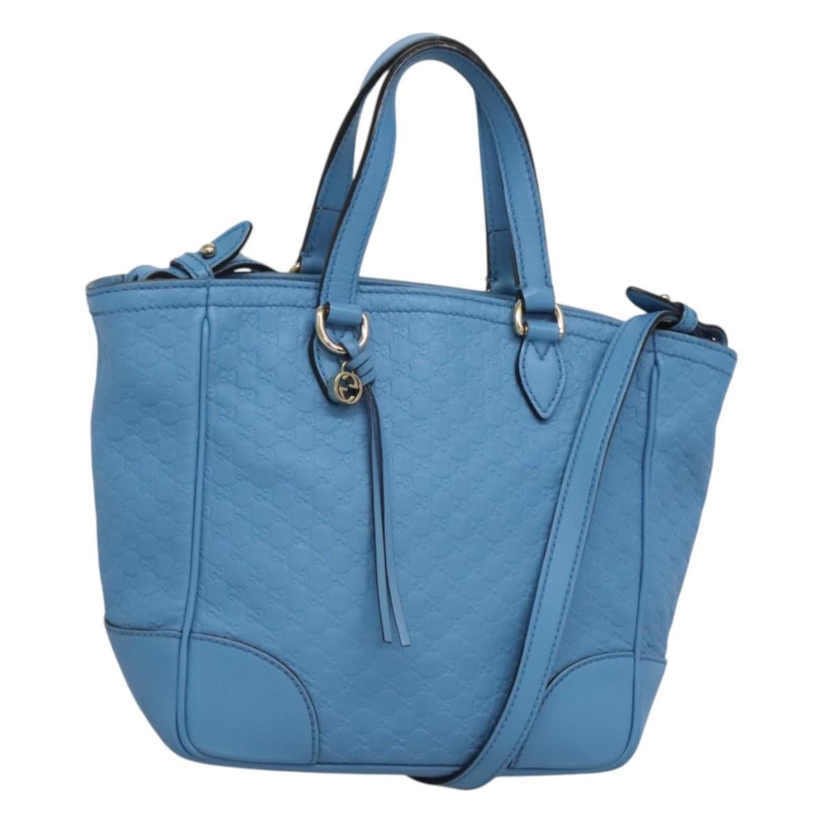 Gucci Bree Convertible Tote Microguccissima Leather Blue Leather Tote Bag Bag (Pre-Owned)
