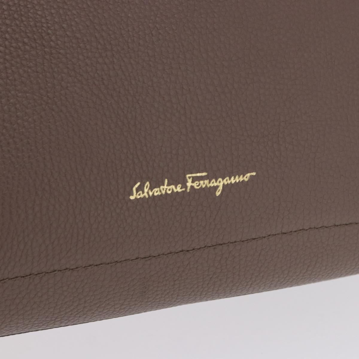 Salvatore Ferragamo Amy Tote Pebbled Leather Beige Leather Tote Bag Bag (Pre-Owned)