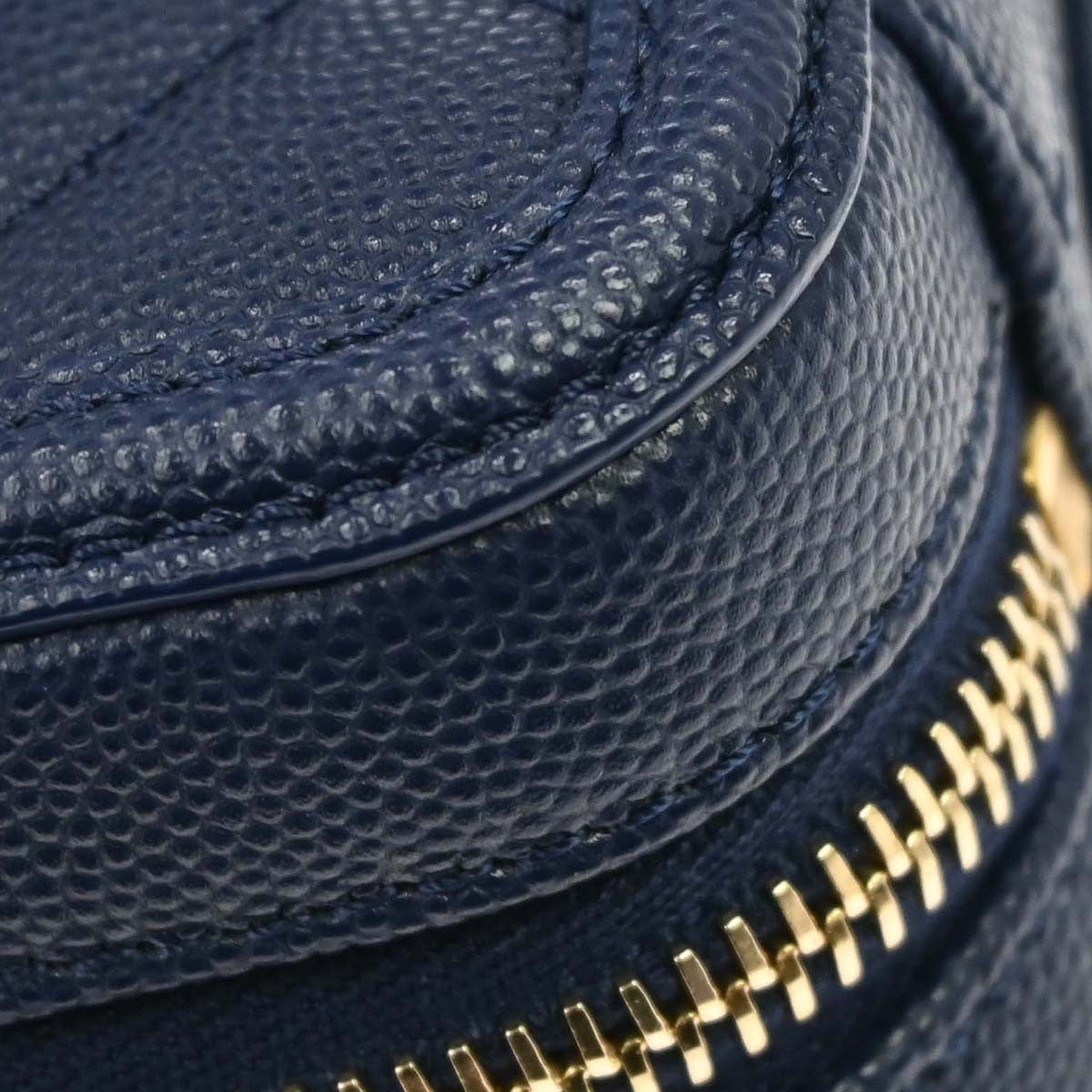 Chanel Filigree Vanity Case Quilted Caviar Navy Calfskin Clutche & Pouche Bag (Pre-Owned)