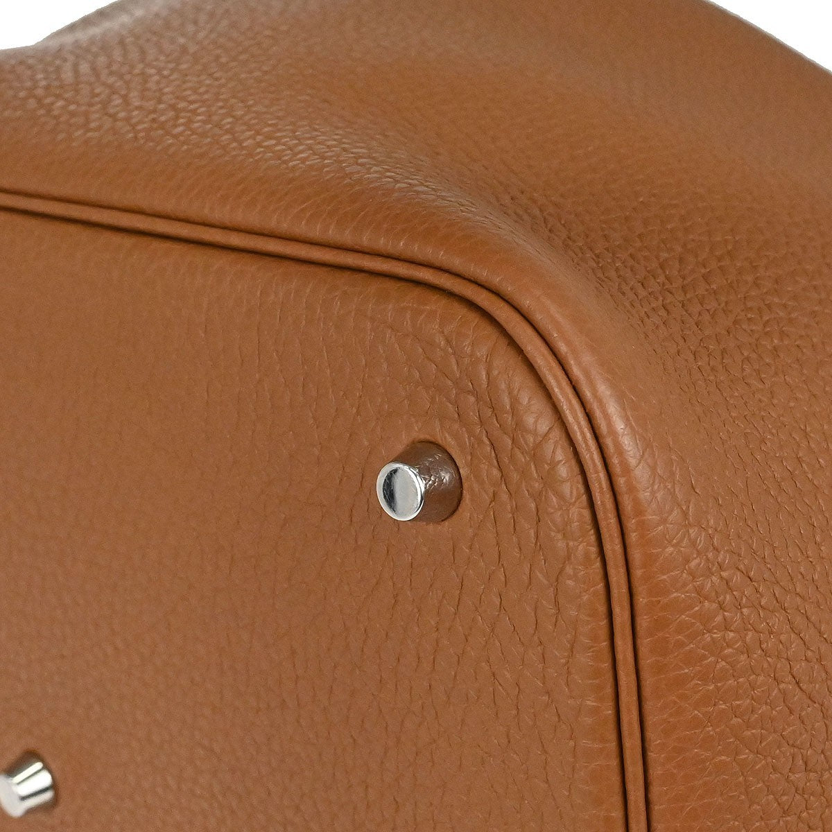 Hermes Picotin Lock Clemence Gold Leather Handbag (Pre-Owned)