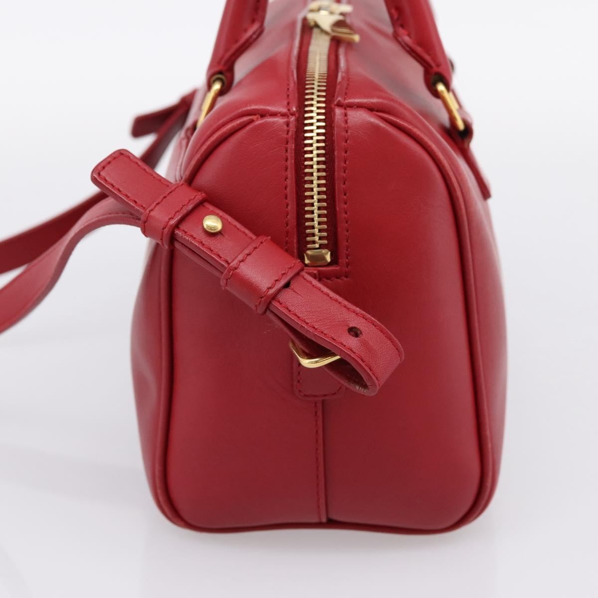 Saint Laurent Classic Baby Duffle Leather Red Leather Handbag (Pre-Owned)