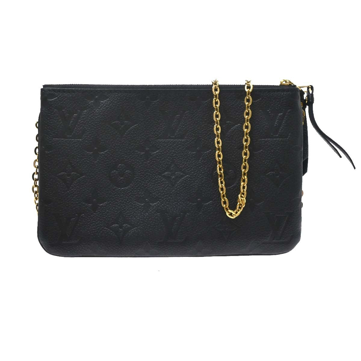 Louis Vuitton Double Zip Pochette Monogram Empreinte Leather Black Leather Clutche & Pouche Bag (Pre-Owned)