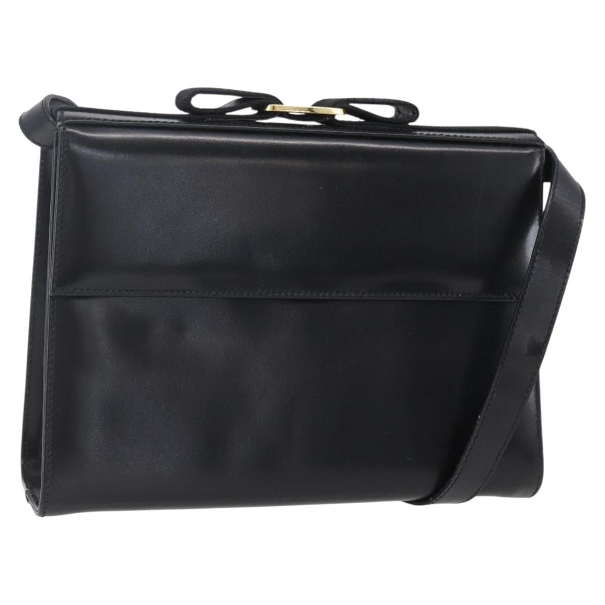 Salvatore Ferragamo Vala Leather Black Leather Shoulder Bag Bag (Pre-Owned)
