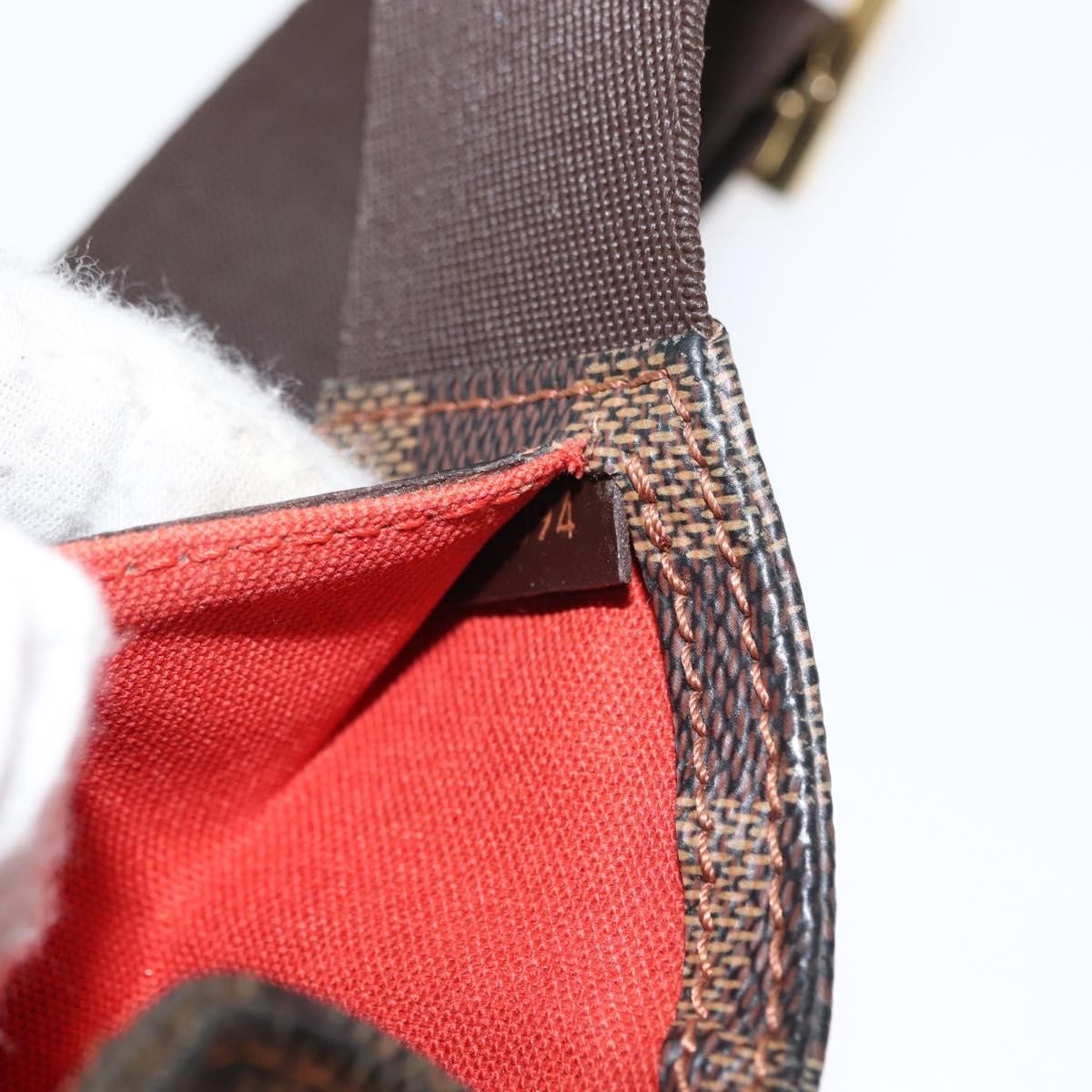 Louis Vuitton Geronimos Waist Damier Ebene Brown Canvas Shoulder Bag Bag (Pre-Owned)