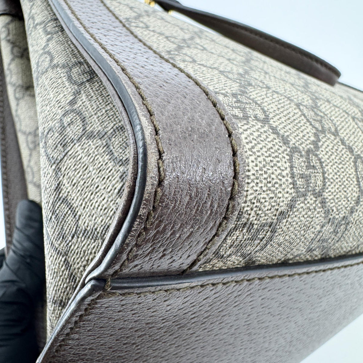 Gucci Ophidia Top Handle Gg Coated Canvas Brown Canvas Tote Bag Bag (Pre-Owned)
